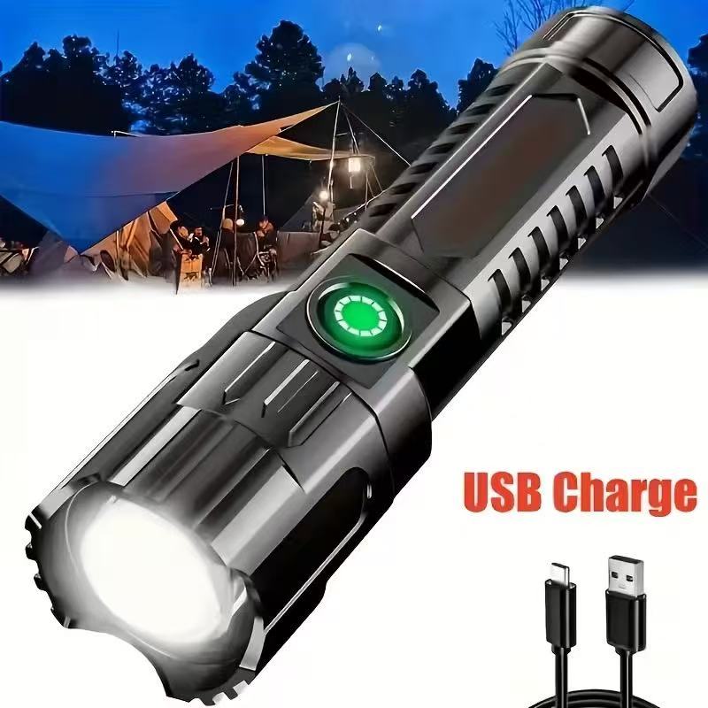 Hunting Fishing Outdoor - Новый мощный светодиодный фонарик с USB-зарядкой,