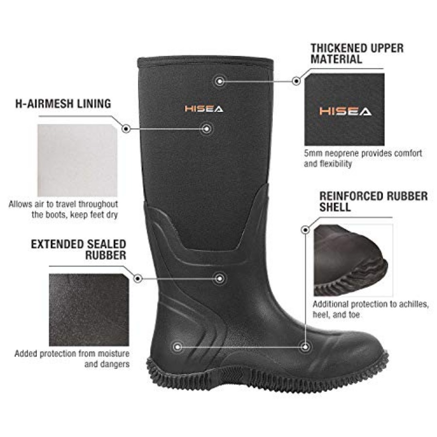 Мужские резиновые сапоги HISEA – обзор и цена Outdoor Hunting Boots For Men